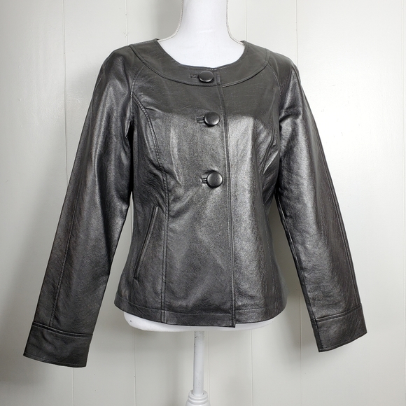 Cold water Creek faux leather coat size 6 - Picture 9 of 9